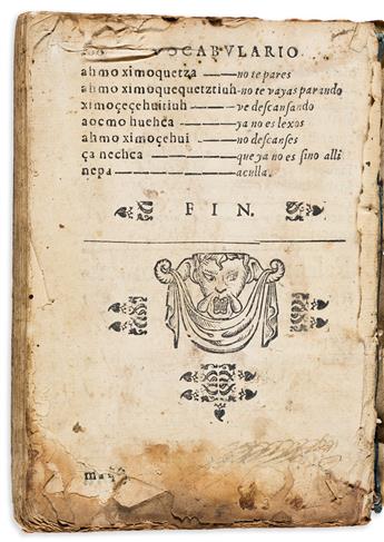 (MEXICAN IMPRINT--1611.) Pedro de Arenas. Vocabulario manual de las lenguas castellana, y mexicana.